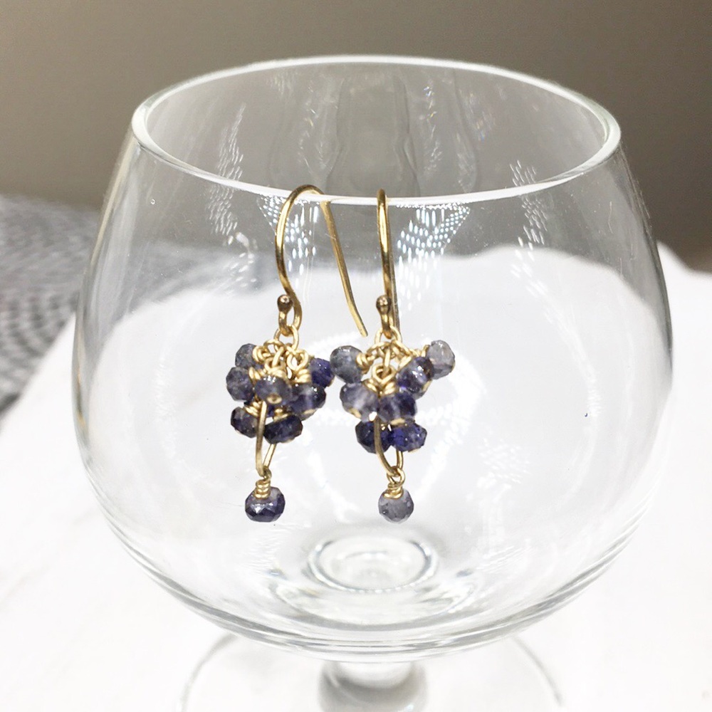Iolite dangly earrings